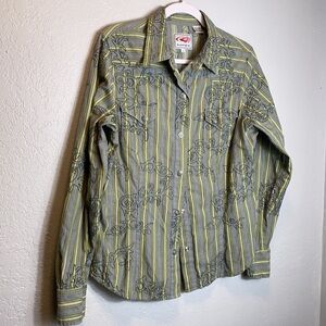 Roper Womens Western Button Down Shirt Sz L